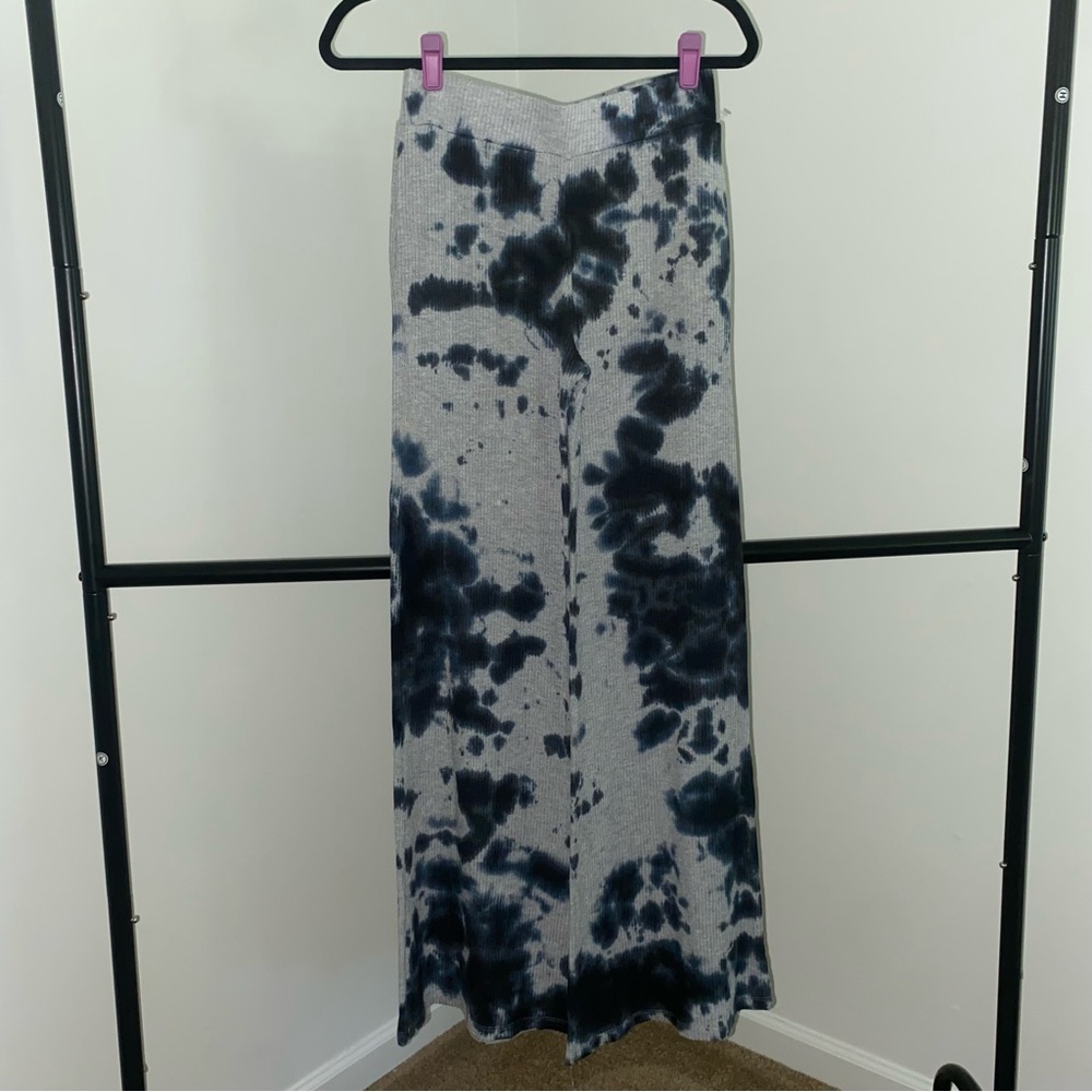 Sen grey and blue rubbed wide leg pants